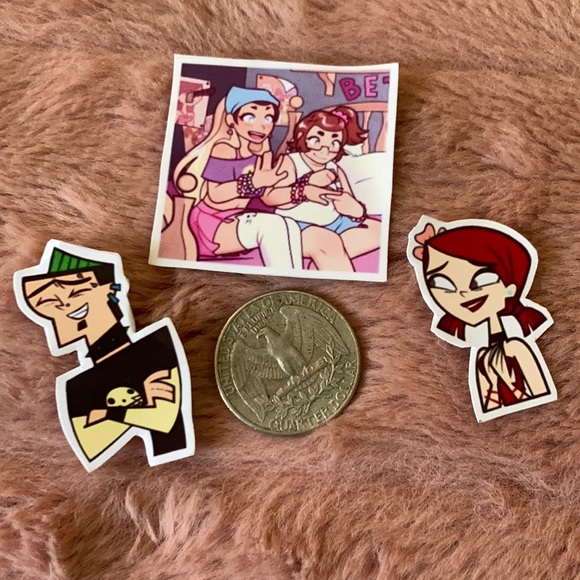 3 total drama island stickers